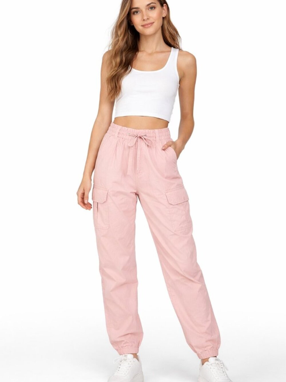 Justice Girl's Girls Pink High-Rise Cargo Joggers Size 16 Plus NWT